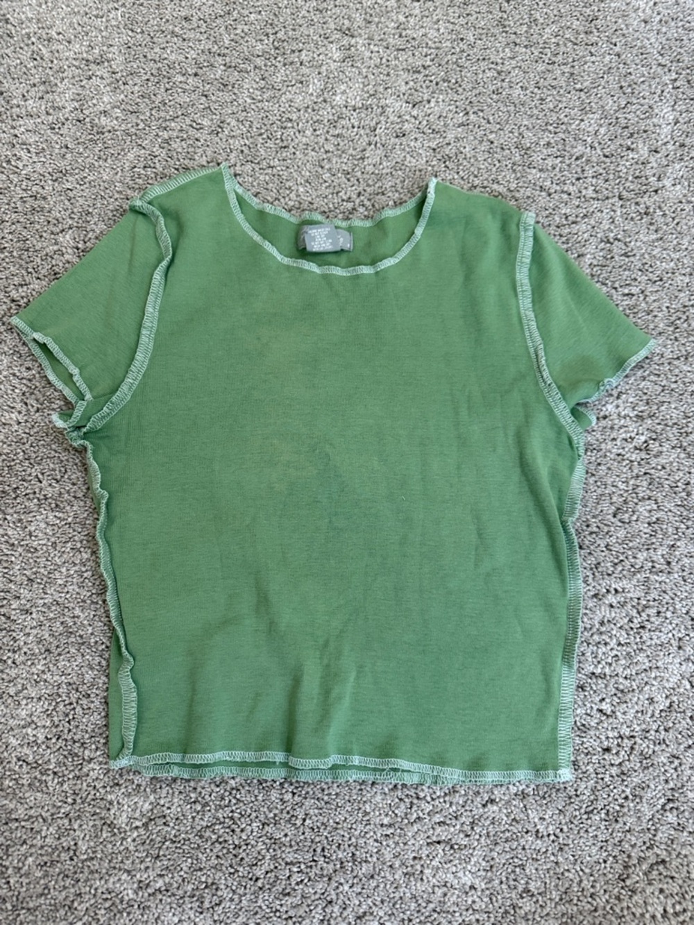 Sky and Sparrow Green Short Sleeve Seam-Edge Tee